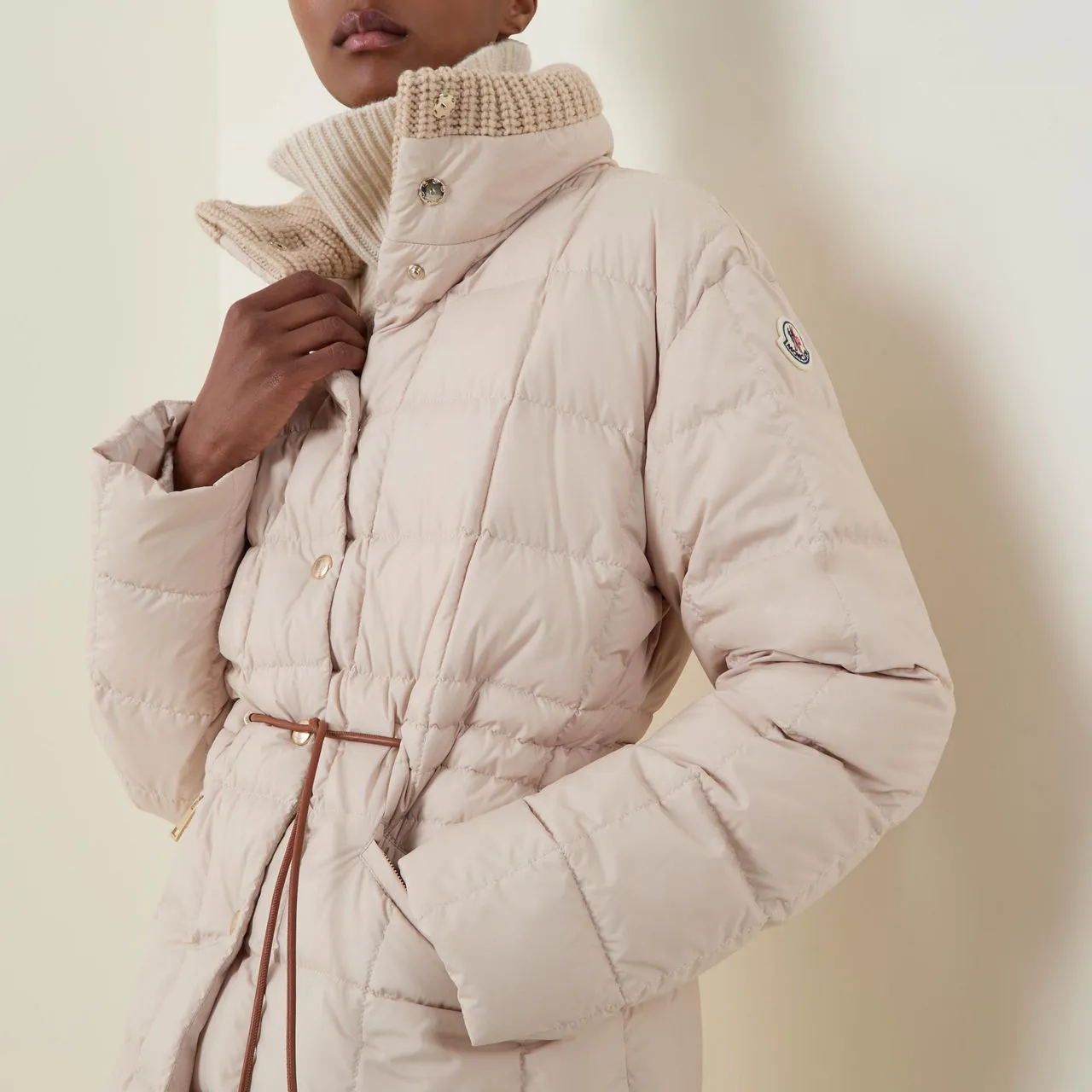 MONCLER Antigone Short Down Jacket - Beige