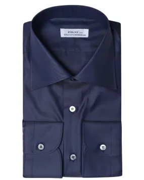 Navy Blue Byron Cotton Dress Shirt