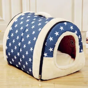 New Foldable Pets House Nest With Mat Cat Dog Bed House