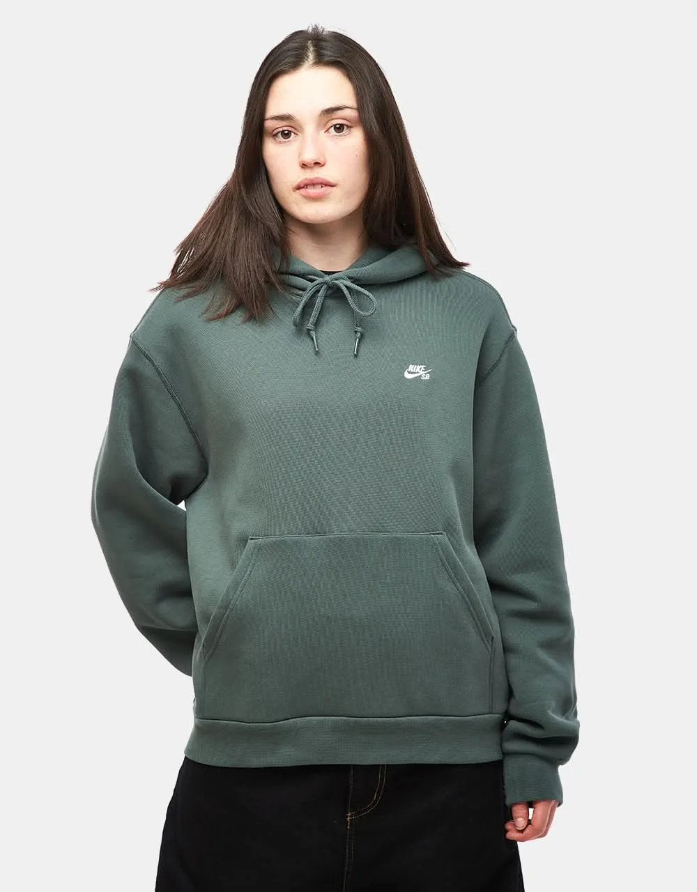 Nike SB Essential Logo Pullover Hoodie - Vintage Green/White