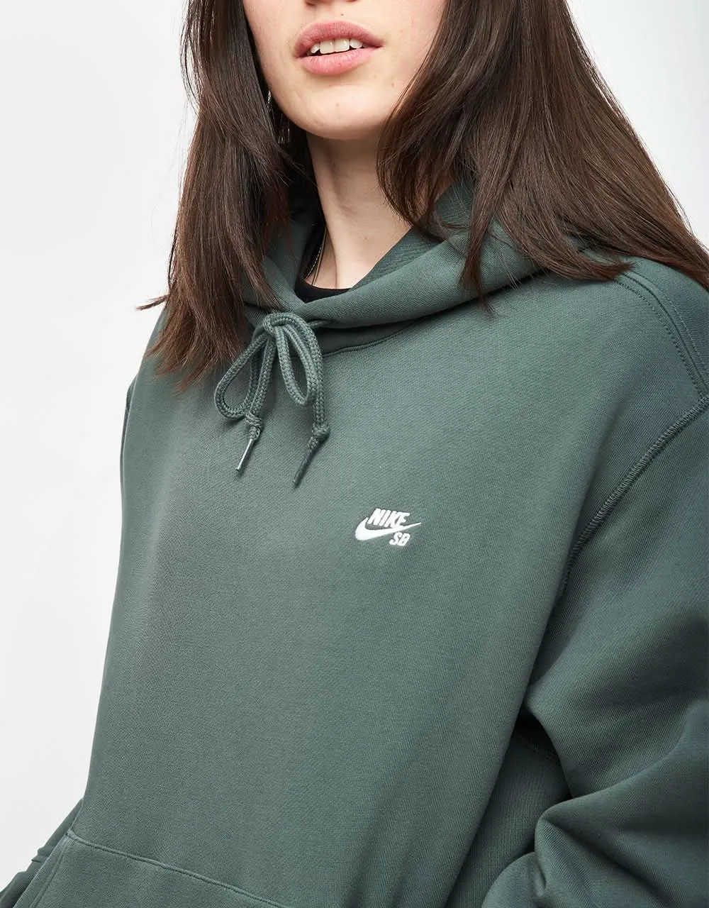 Nike SB Essential Logo Pullover Hoodie - Vintage Green/White