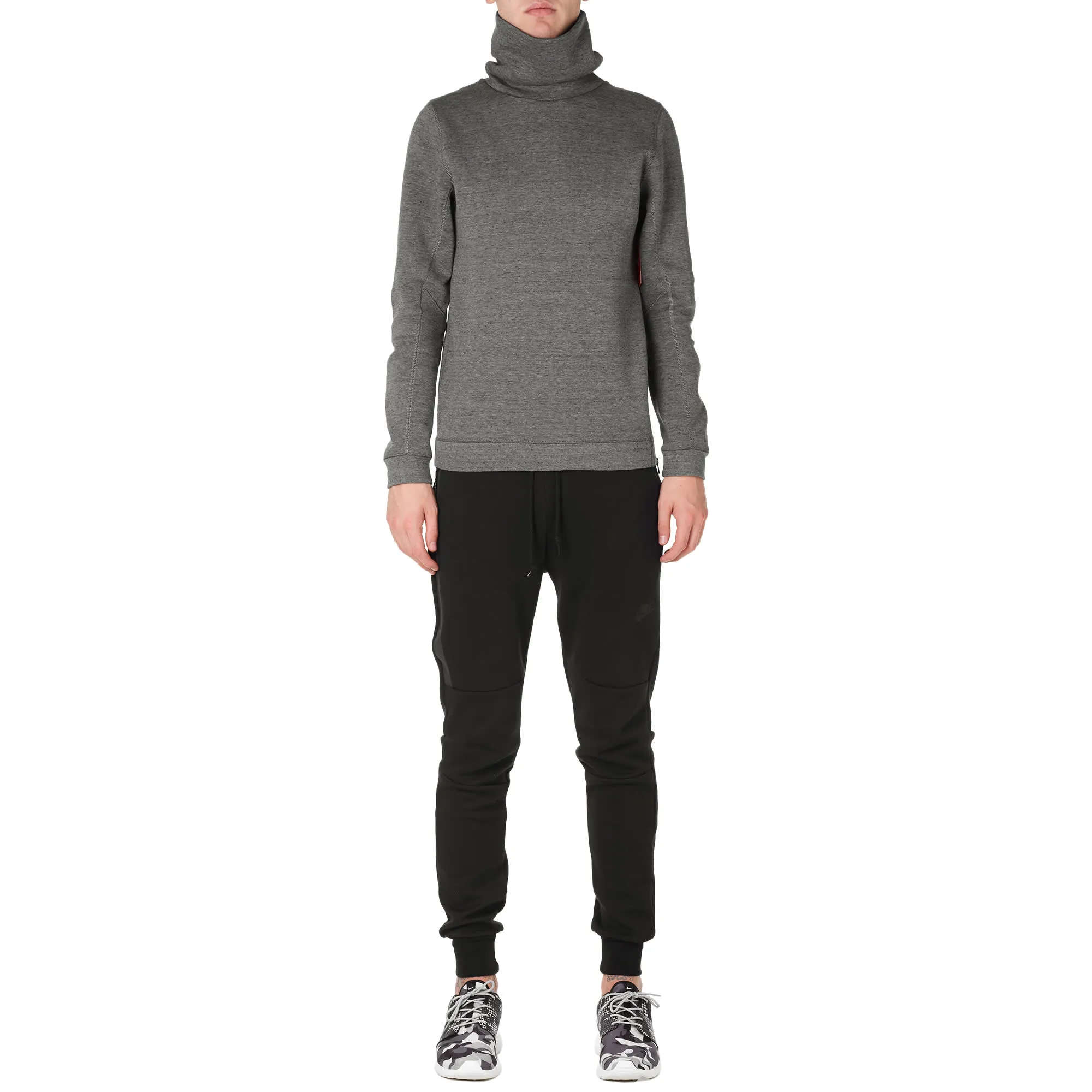 Nike Tech Fleece Funnel SweatTumbled Grey & Black