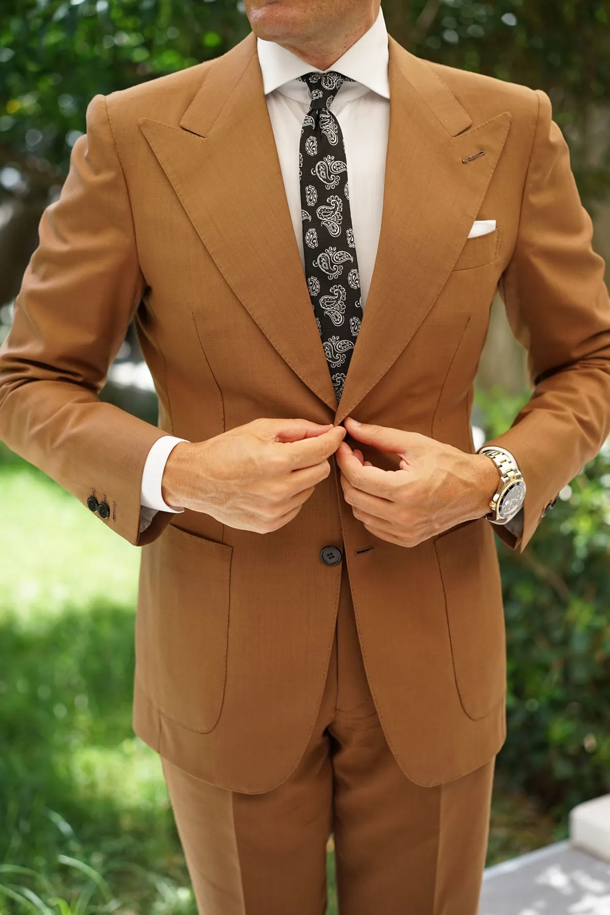 Paisley Coal Black Skinny Tie