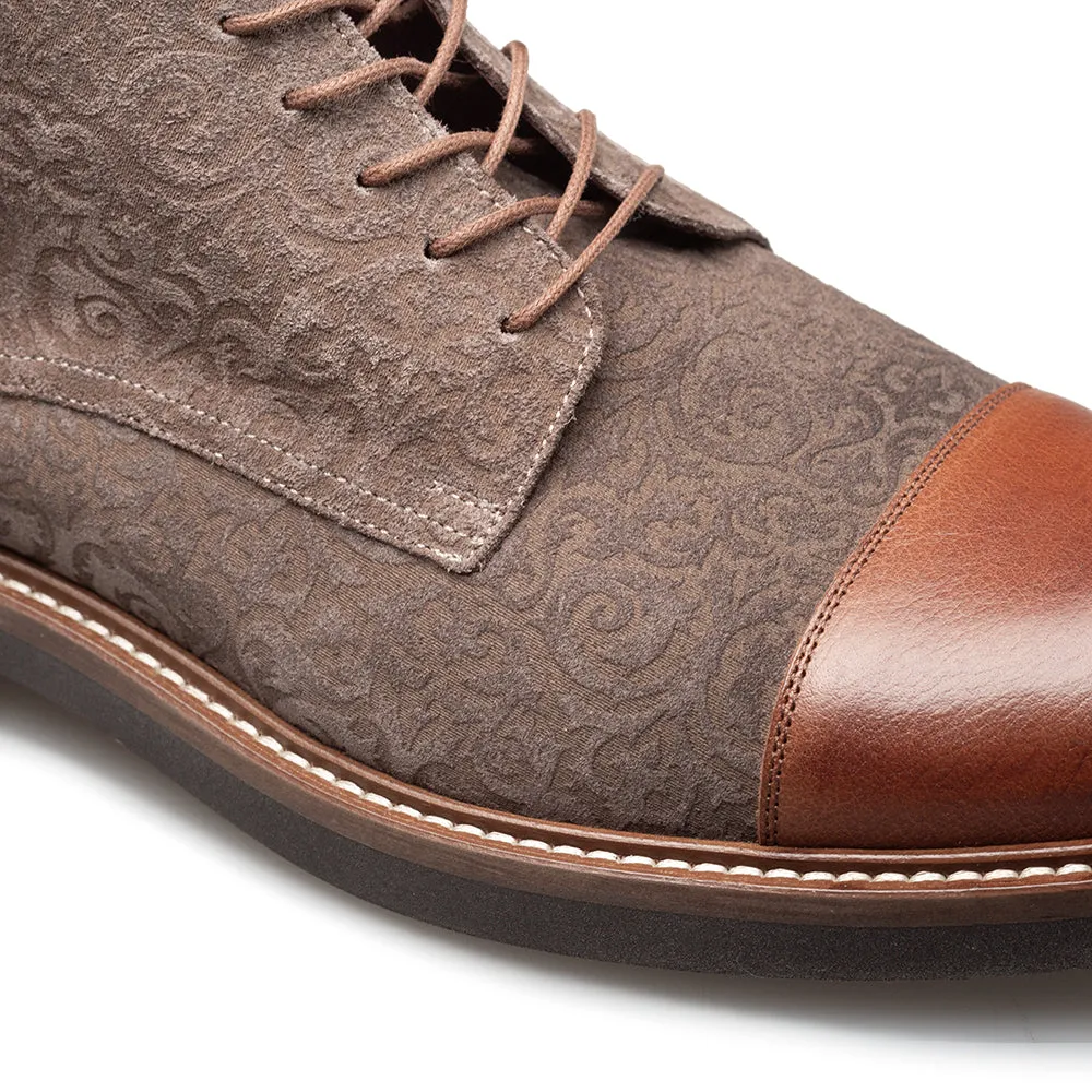 Patterned Cap Toe Boot