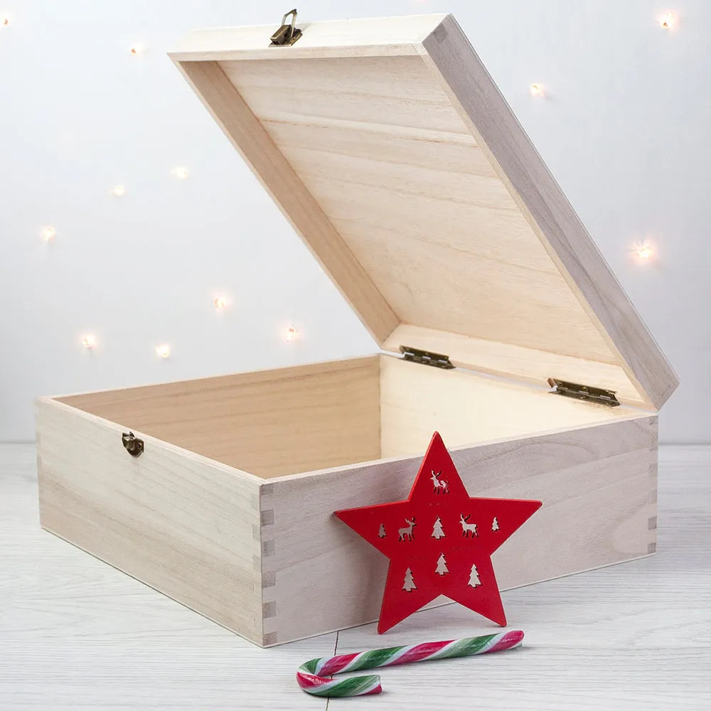 Personalised Christmas Eve Box With Snowflake Wreath