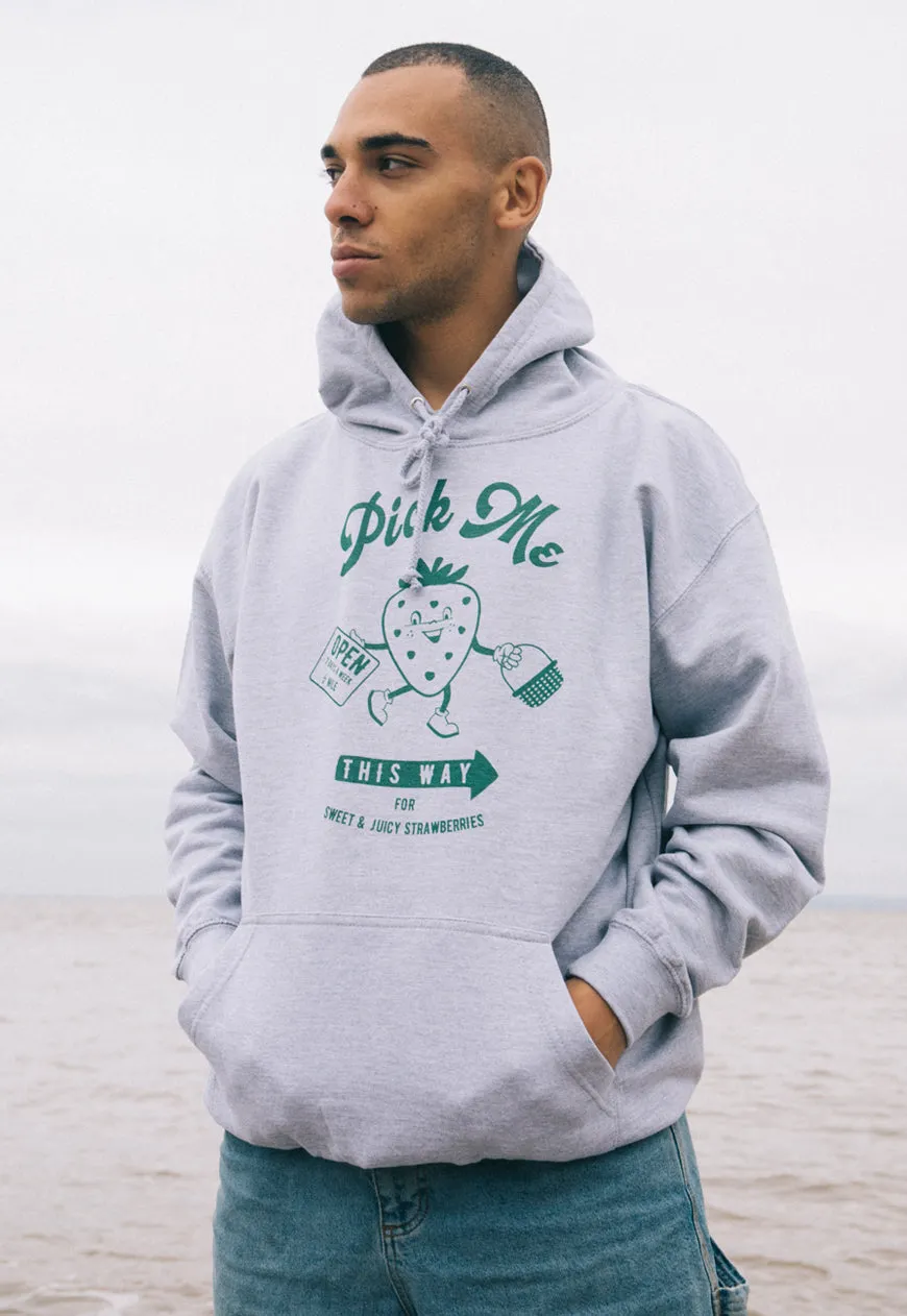 Pick Me Men's Staycation Hoodie With Strawberry Graphic