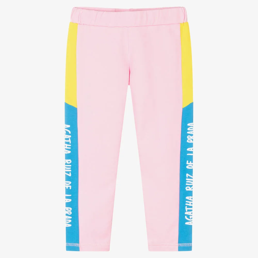 Pink Cotton Jersey Leggings