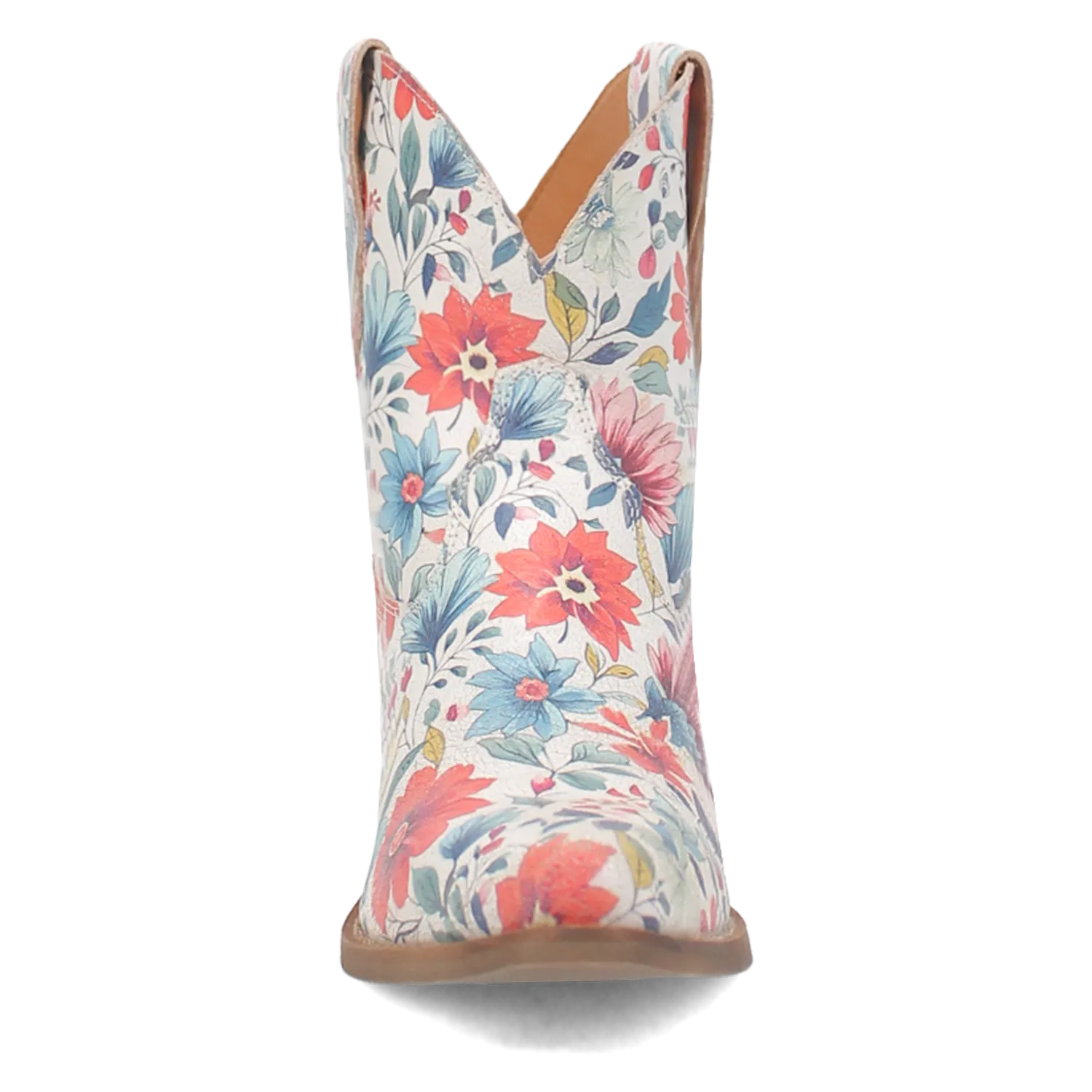 Pixie Rose Floral Print Leather Bootie (DS)