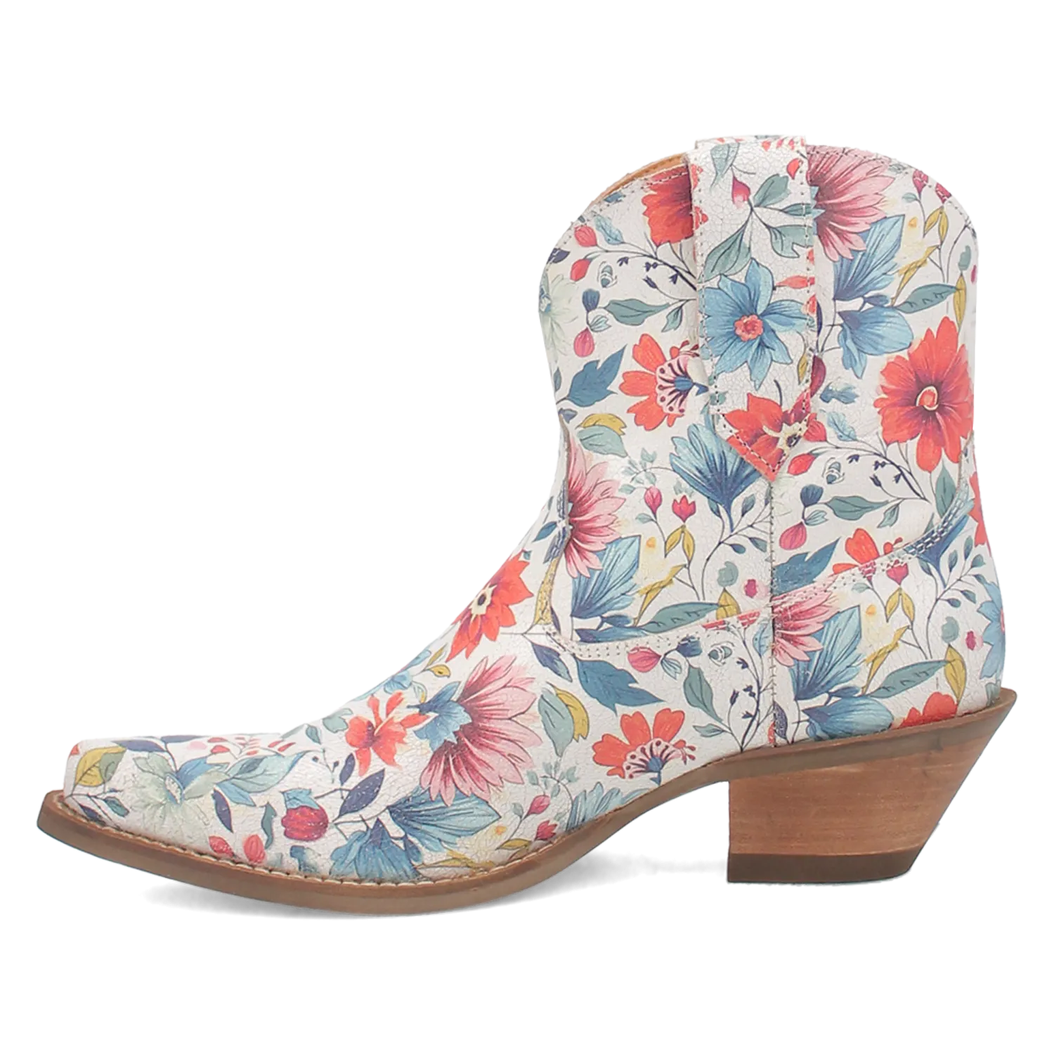 Pixie Rose Floral Print Leather Bootie (DS)