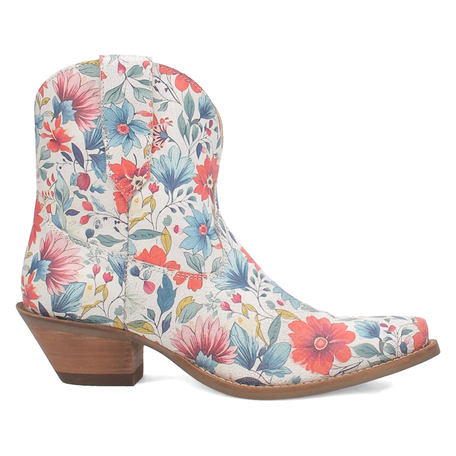 Pixie Rose Floral Print Leather Bootie (DS)