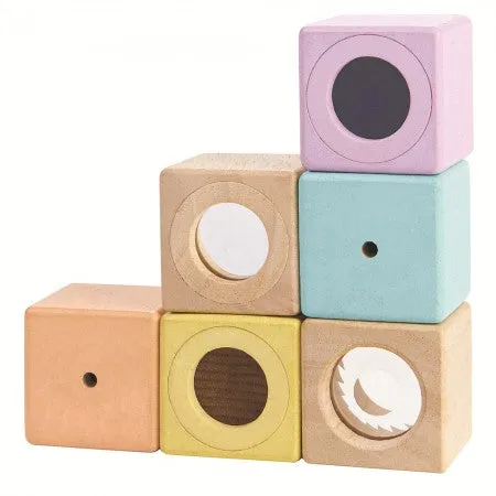 PLAN TOYS - Pastel Sensoring Blocks Wooden Toy