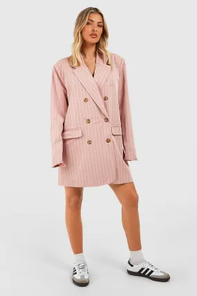 Premium Pinstripe Oversized Blazer Dress