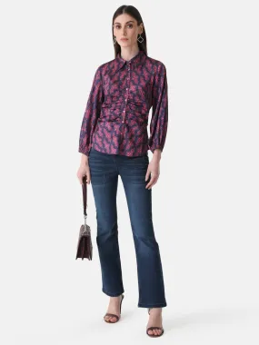 Printed Ruched Shirt