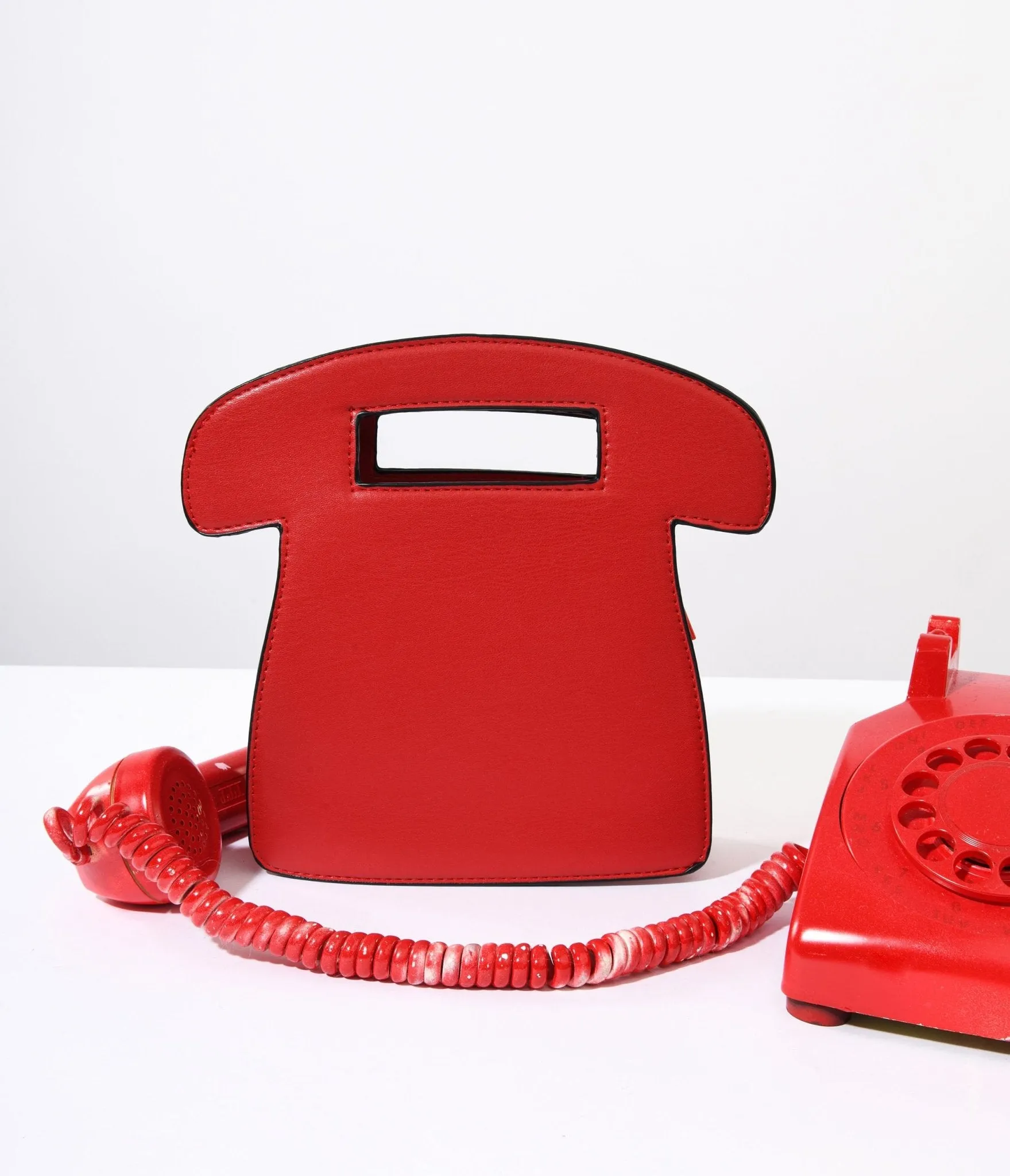 Red Call Me Retro Rotary Phone Handbag