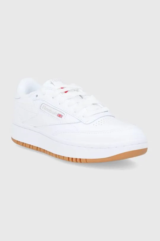 Reebok Classic leather shoes club c double white color