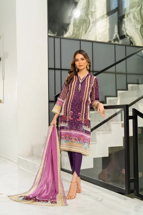 Regalia Salina Vol-08 Unstitched Digital Printed Lawn 3Pc Suit S8-01