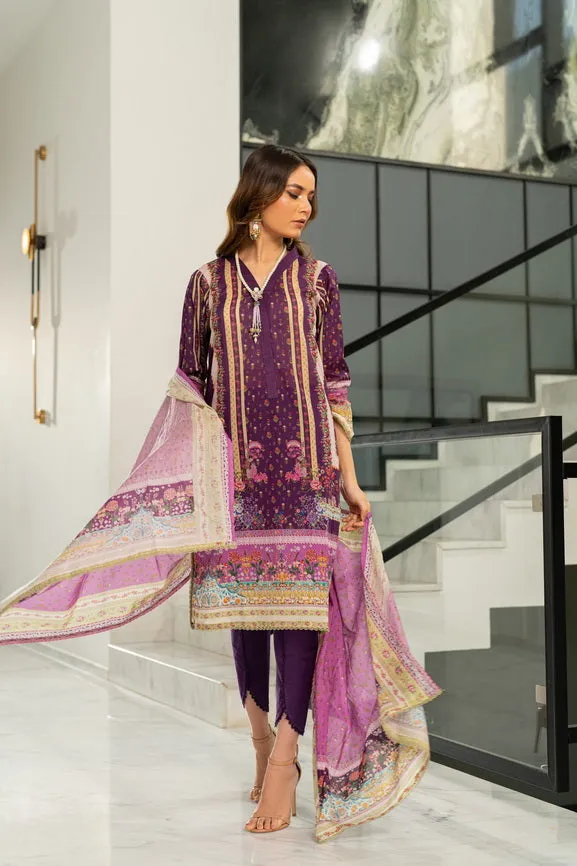 Regalia Salina Vol-08 Unstitched Digital Printed Lawn 3Pc Suit S8-01