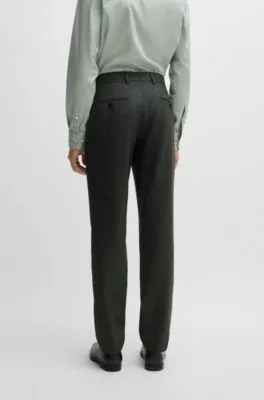 Regular-fit three-piece suit in melange virgin wool