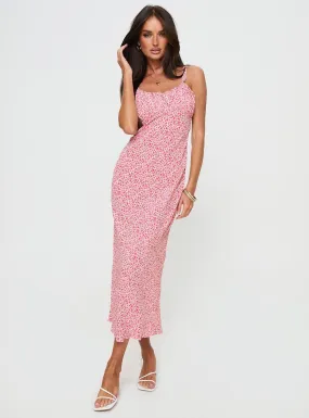 Rowenna Midi Dress Red Floral