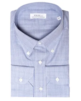 Royal Blue Glen Plaid Boston Cotton Sportshirt