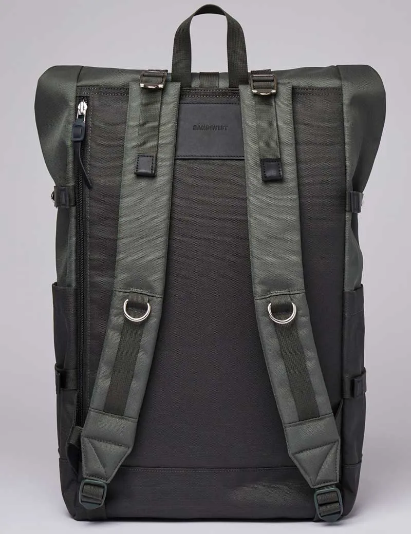 Sandqvist Bernt Backpack Green Black Leather