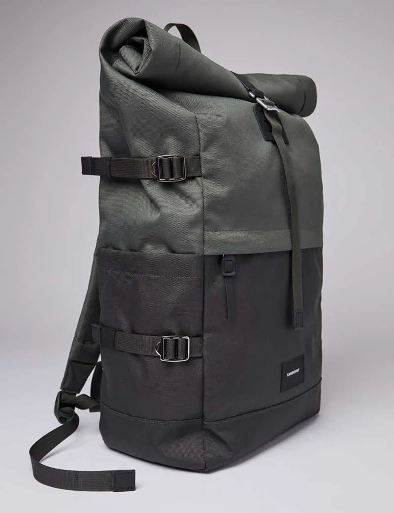 Sandqvist Bernt Backpack Green Black Leather