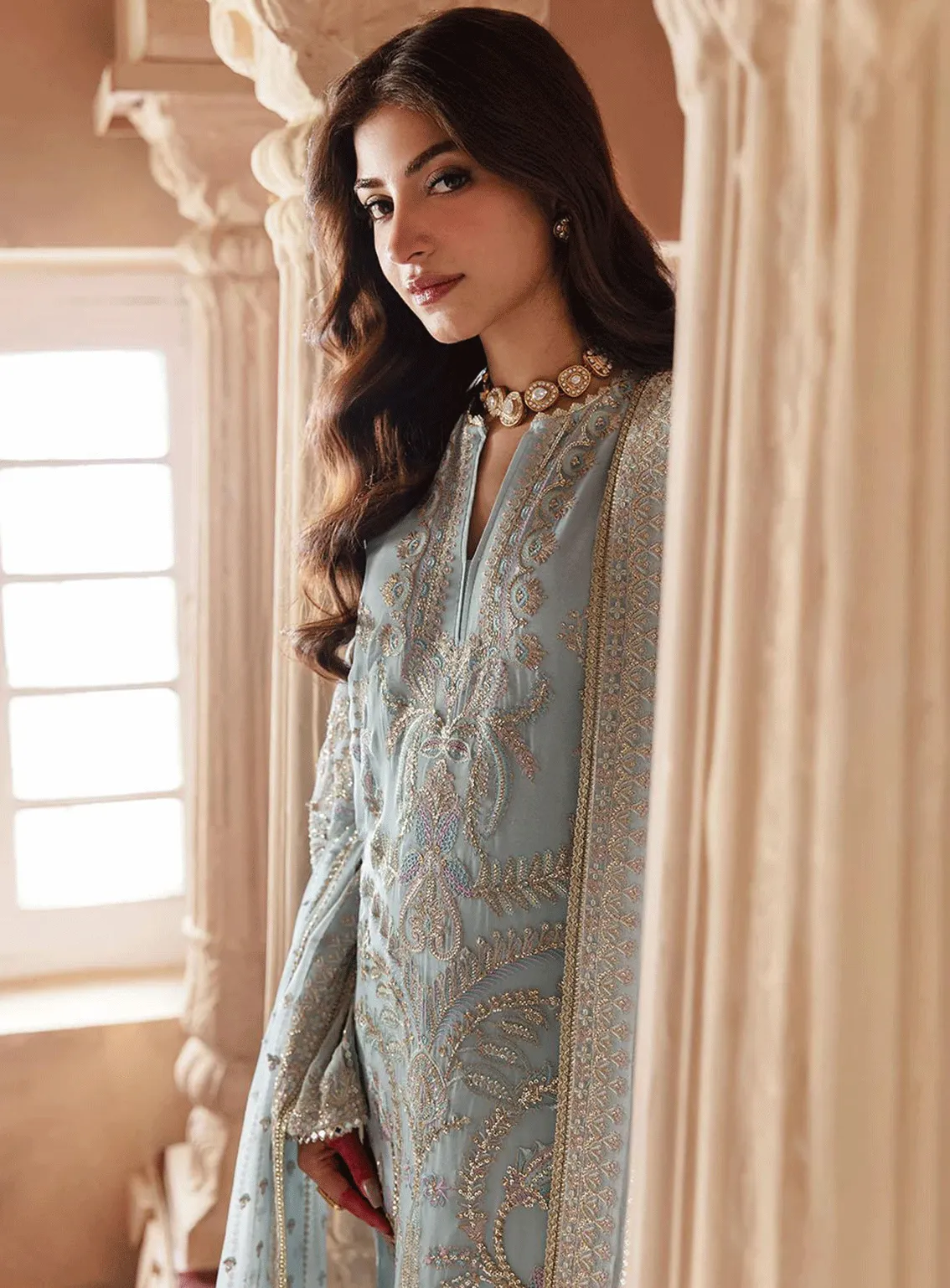 Shehnai by Afrozeh Embroidered Chiffon Unstitched 3 Piece Suit - AFR23WF 04 ROOP