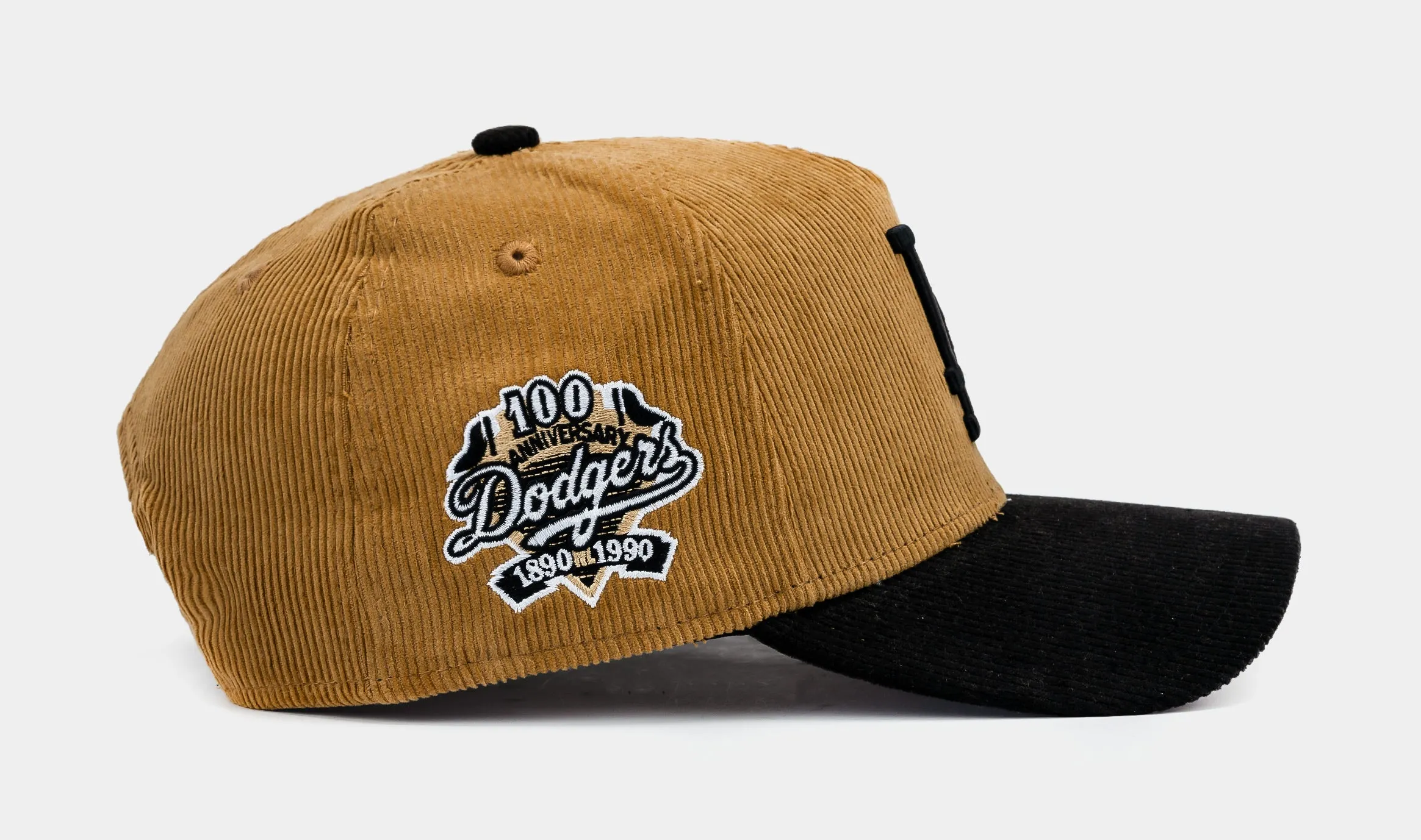 Shoe Palace Exclusive Los Angeles Dodgers Corduroy 9Forty Snapback Mens Hat (Brown/Black)