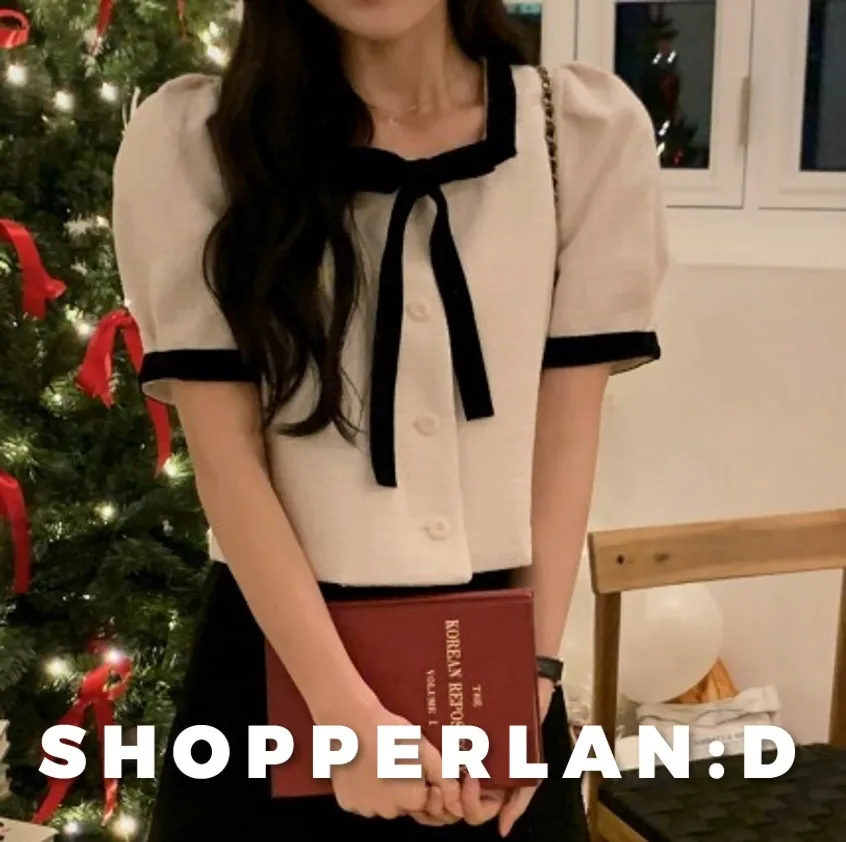 SHOPPERLAND  |Casual Style Street Style Bi-color Plain Short Sleeves