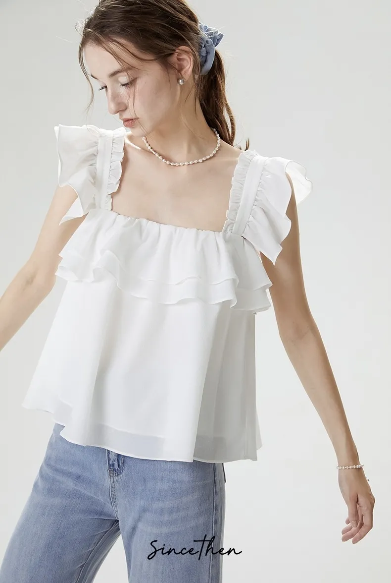 Since Then  |Flower Patterns Casual Style Sleeveless Street Style Plain