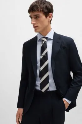 Slim-fit suit in a checked wool blend