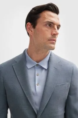 Slim-fit suit in a micro-patterned wool blend