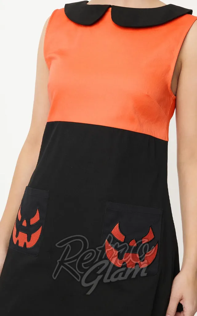 Smak Parlour Black & Orange Pumpkin Power Mini Dress - XL & 2XL left only