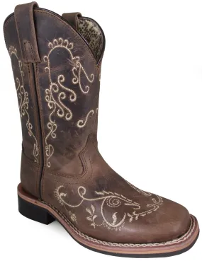 Smoky Mountain Youth Girls Marilyn Brown Leather Cowboy Boots 6.5 D