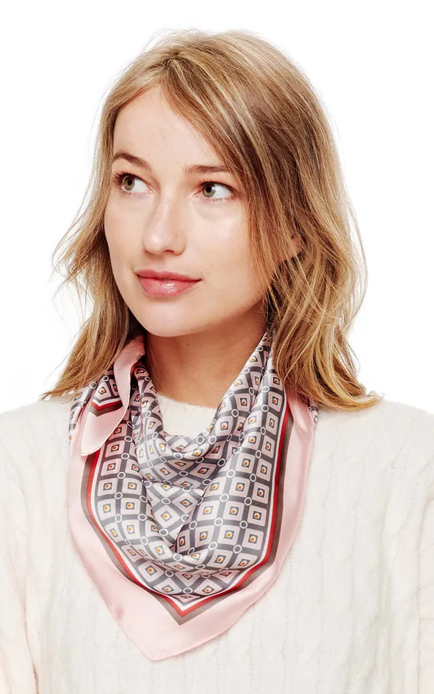 SPSS2041 Geometric Printed Silky Bandana Scarf