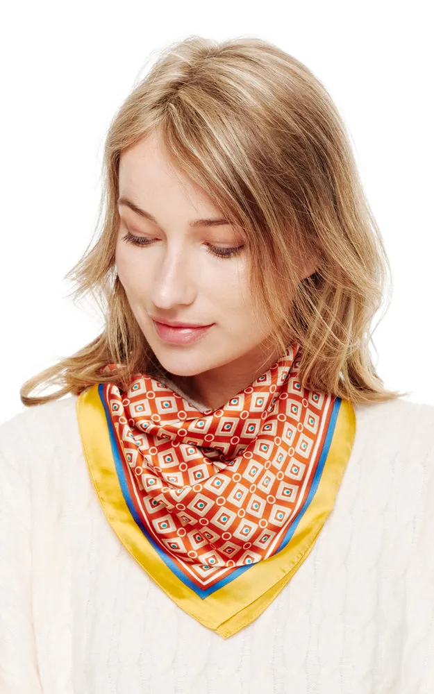 SPSS2041 Geometric Printed Silky Bandana Scarf