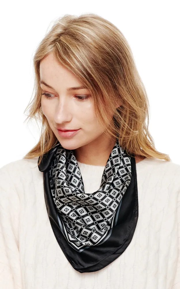 SPSS2041 Geometric Printed Silky Bandana Scarf