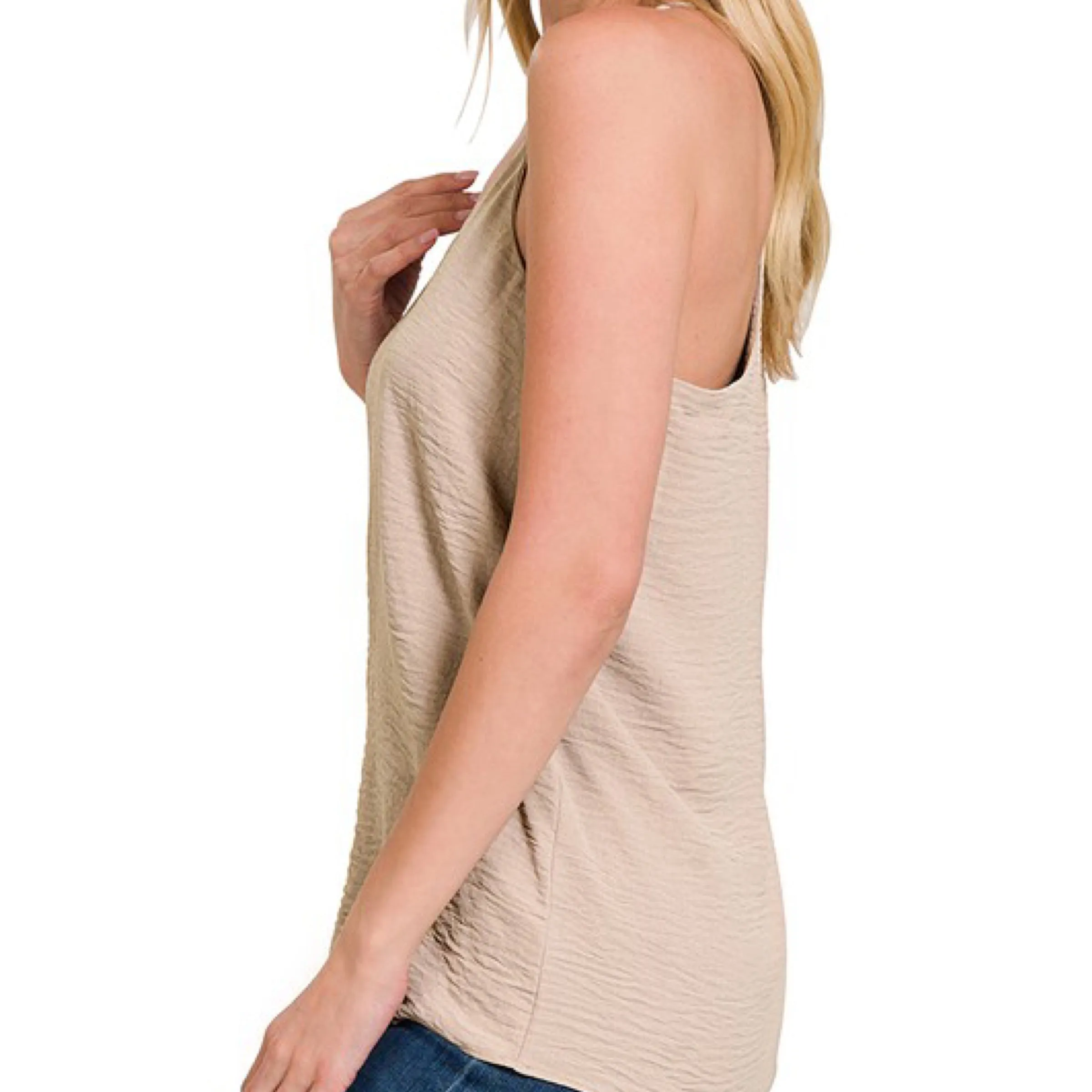 Sweeten Your Day V Neck Cami Top Mocha