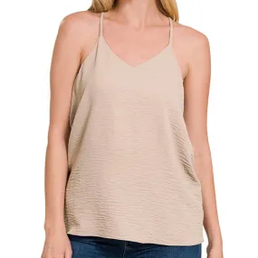 Sweeten Your Day V Neck Cami Top Mocha