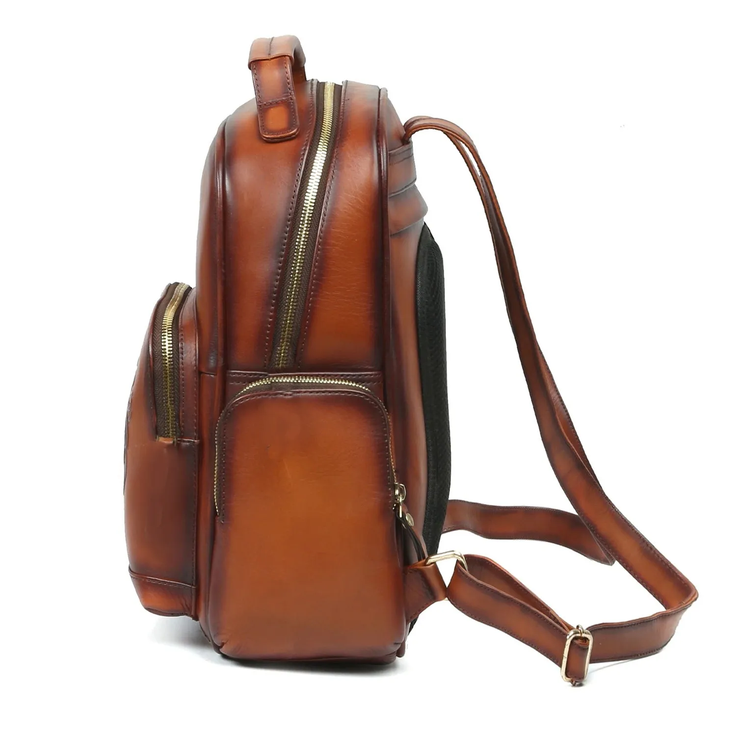 Tan Leather Women Travel-College Backpack By Brune & Bareskin