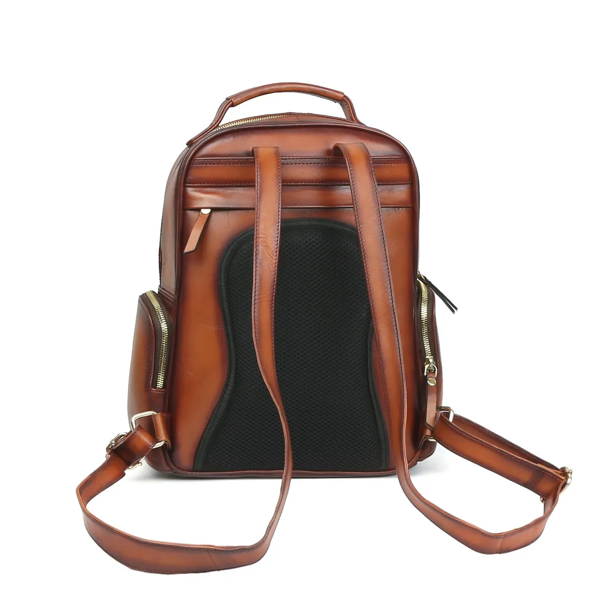 Tan Leather Women Travel-College Backpack By Brune & Bareskin