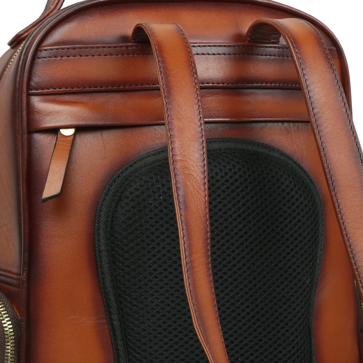 Tan Leather Women Travel-College Backpack By Brune & Bareskin