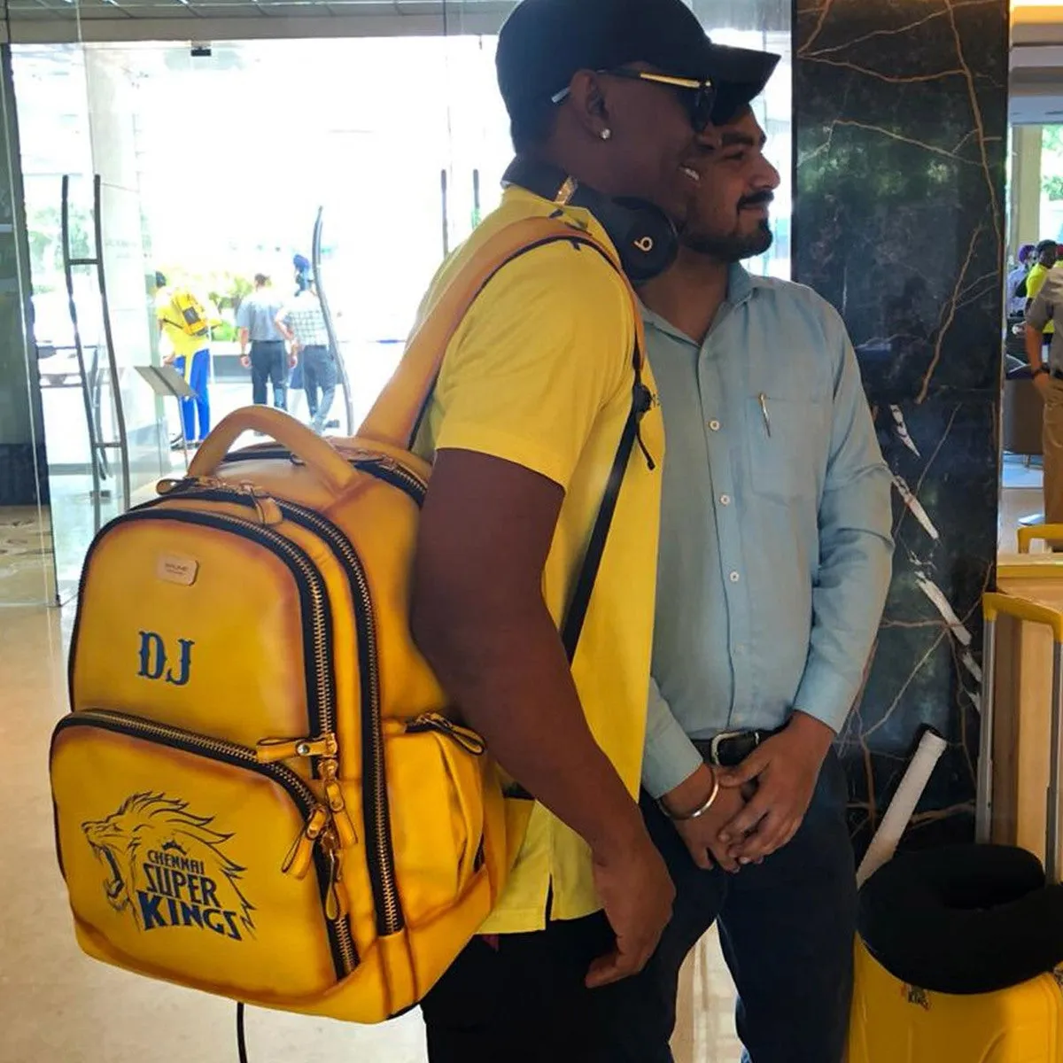 Team CSK IPL 2019 Bulk Order Corporate Gifting Yellow Hand-Paint Leather Backpack (Reference Price for 1 Unit)