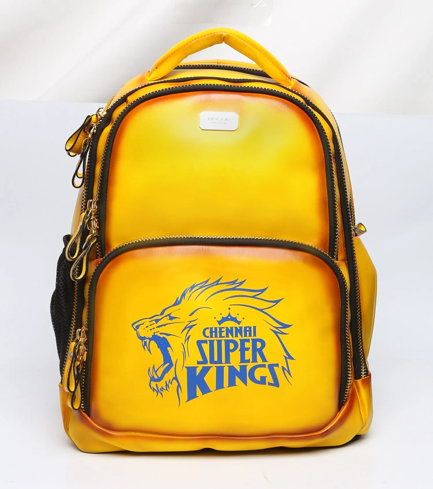 Team CSK IPL 2019 Bulk Order Corporate Gifting Yellow Hand-Paint Leather Backpack (Reference Price for 1 Unit)