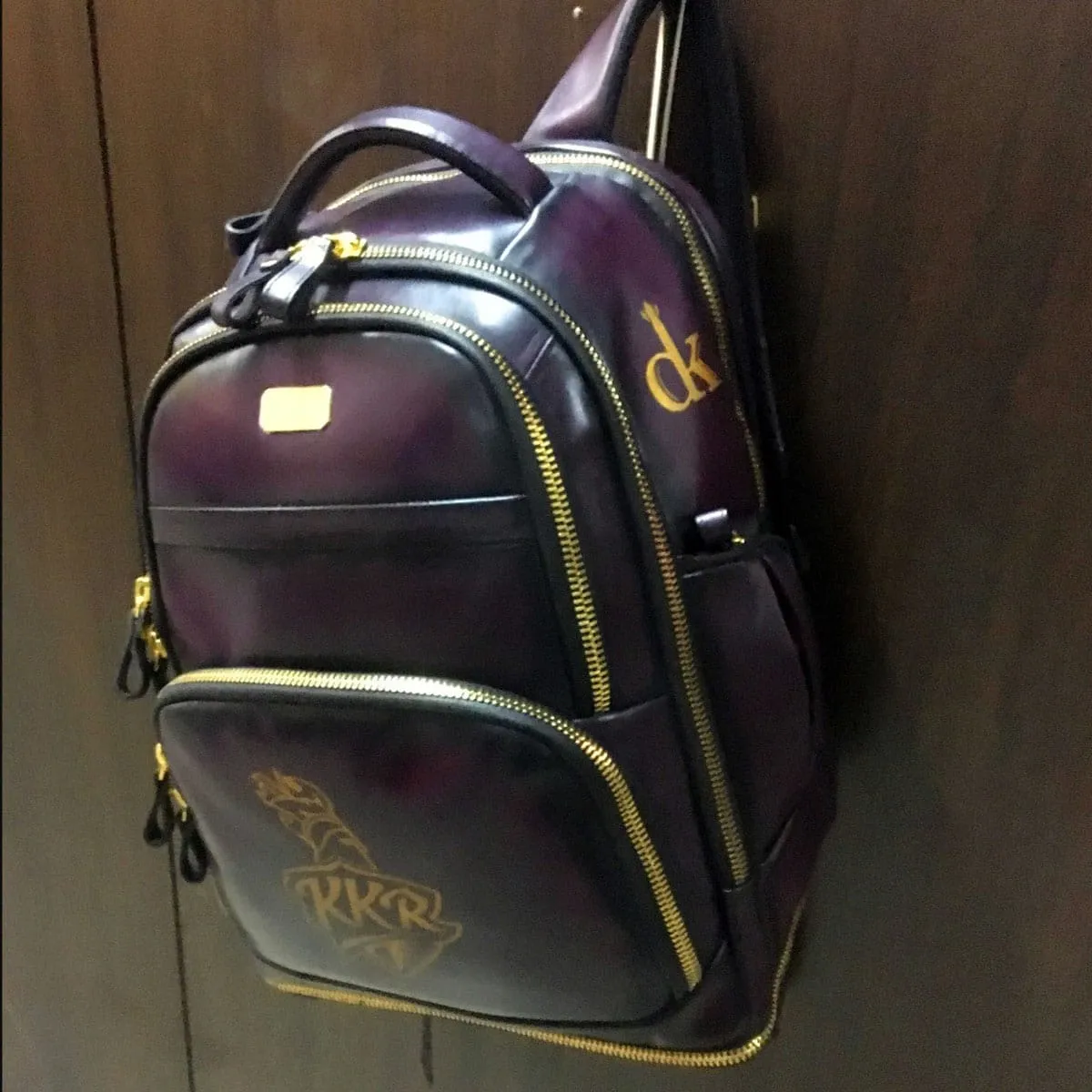 Team KKR IPL 2019 Corporate Gifting Bulk Order Purple Leather Backpack (Reference Price for 1 Unit)