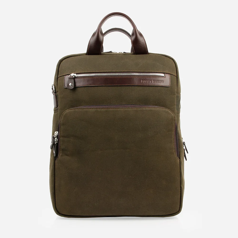 The Backpack Olive Canvas