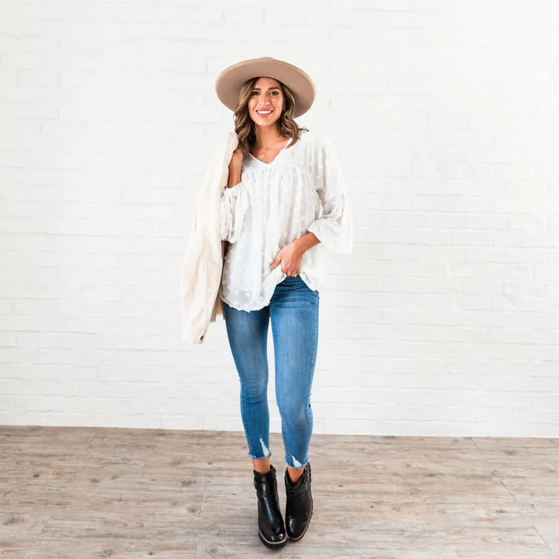 The Dottie Top: Ivory