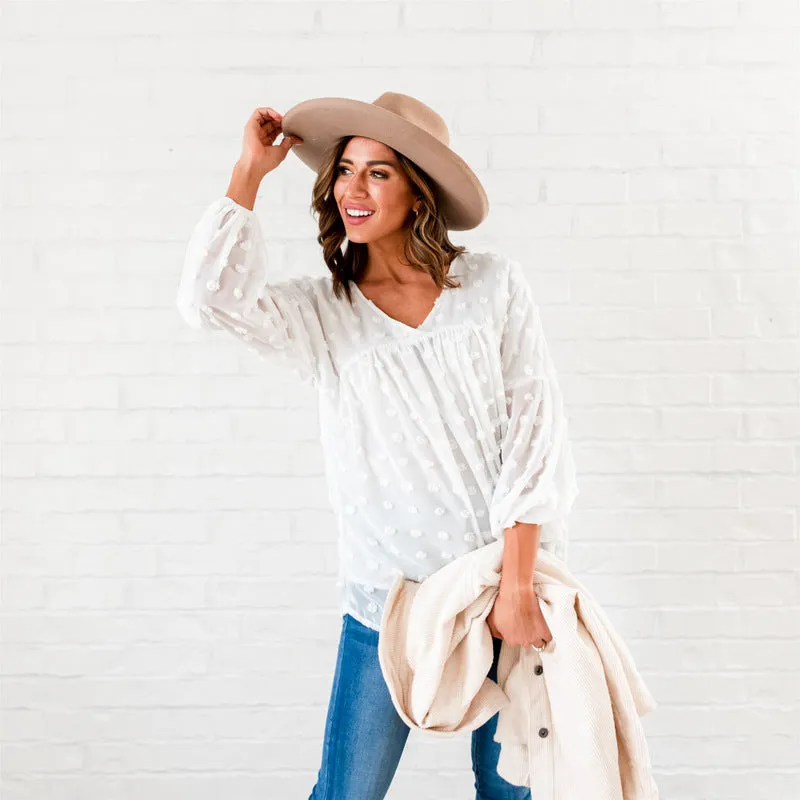 The Dottie Top: Ivory