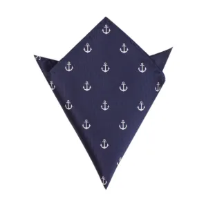 The OTAA Navy Blue Anchor Pocket Square