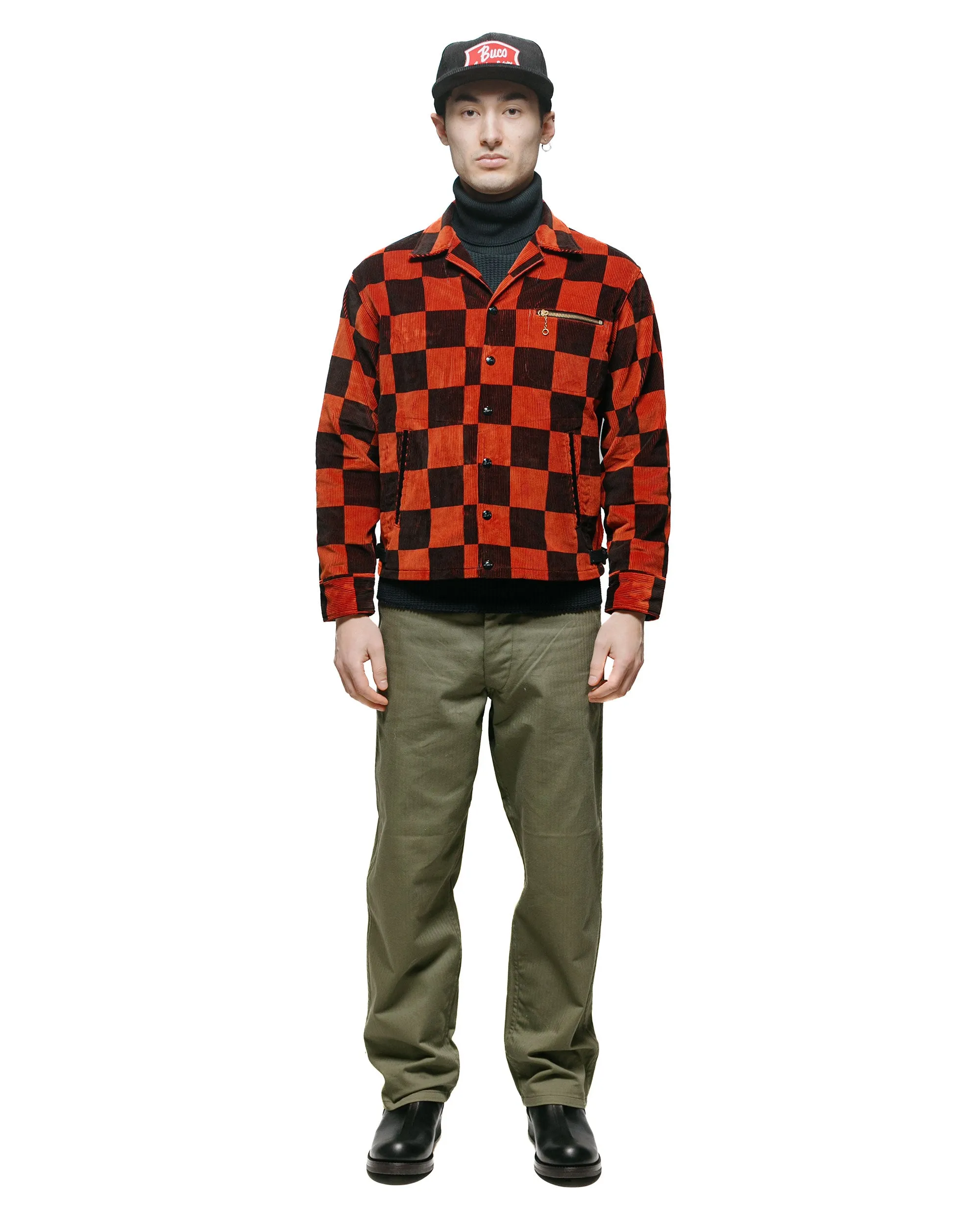 The Real McCoy's BJ23103 Buco Checkered Corduroy Jacket Orange/Black